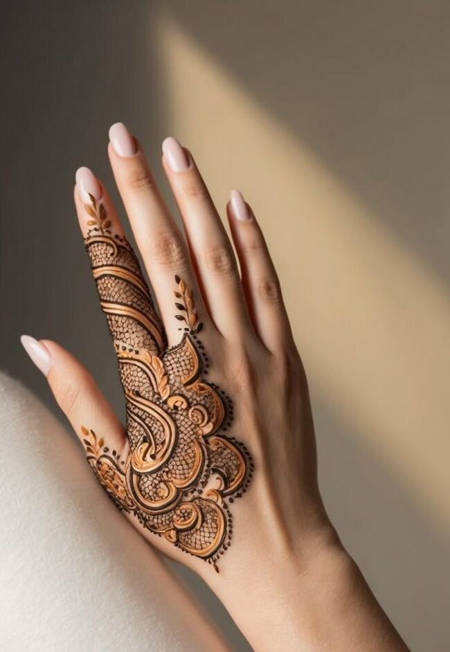 نقش حنا فانتزی روی دست