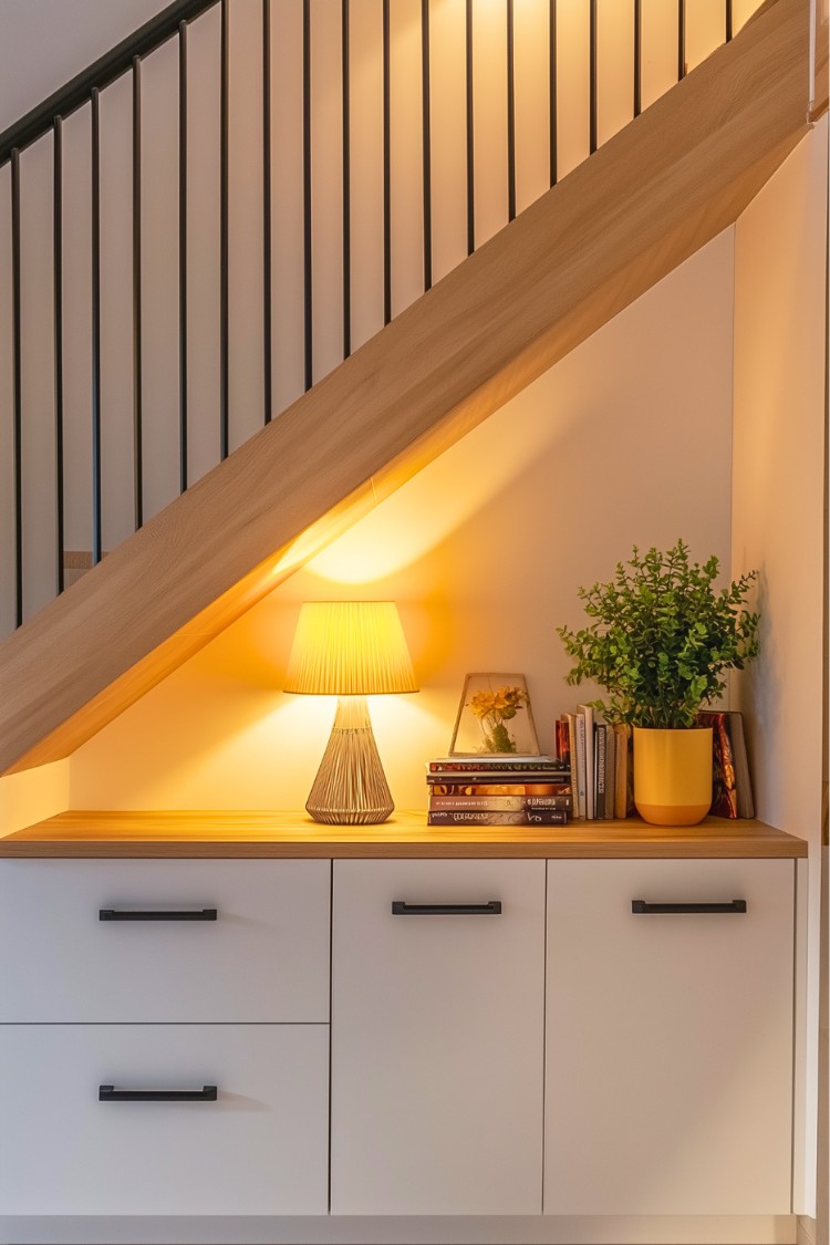 تزیین زیر پله دوبلکس و استفاده از فضای زیر پله