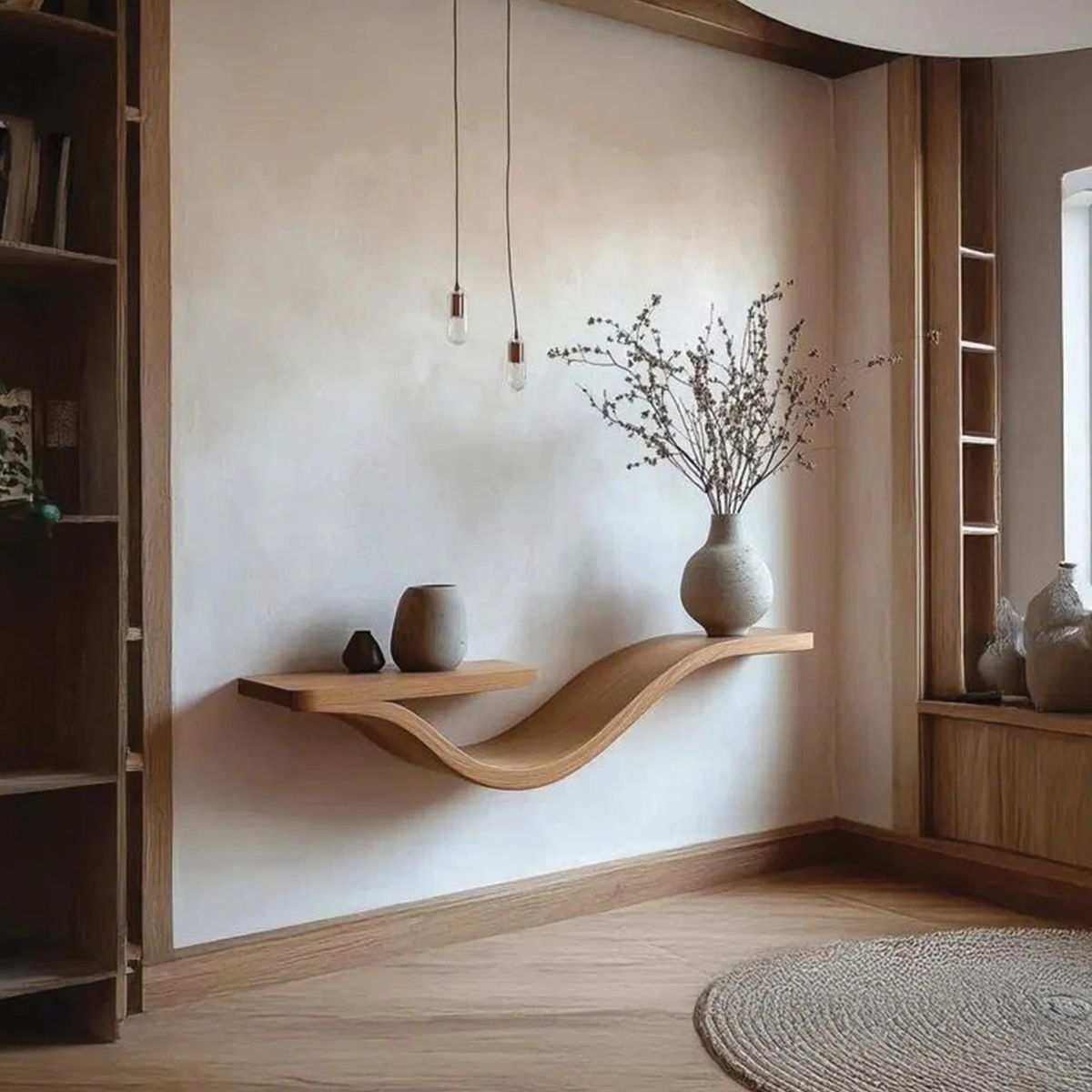 دیوارکوب چوبی مدرن و استندهای دکوری مینیمال