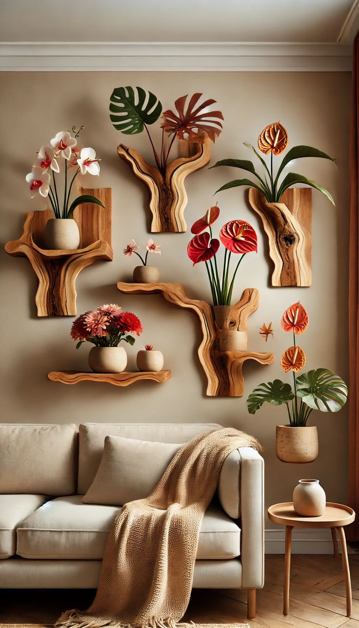 دیوارکوب چوبی مدرن و استندهای دکوری مینیمال