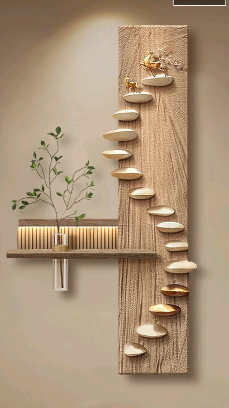 دیوارکوب چوبی مدرن و استندهای دکوری مینیمال