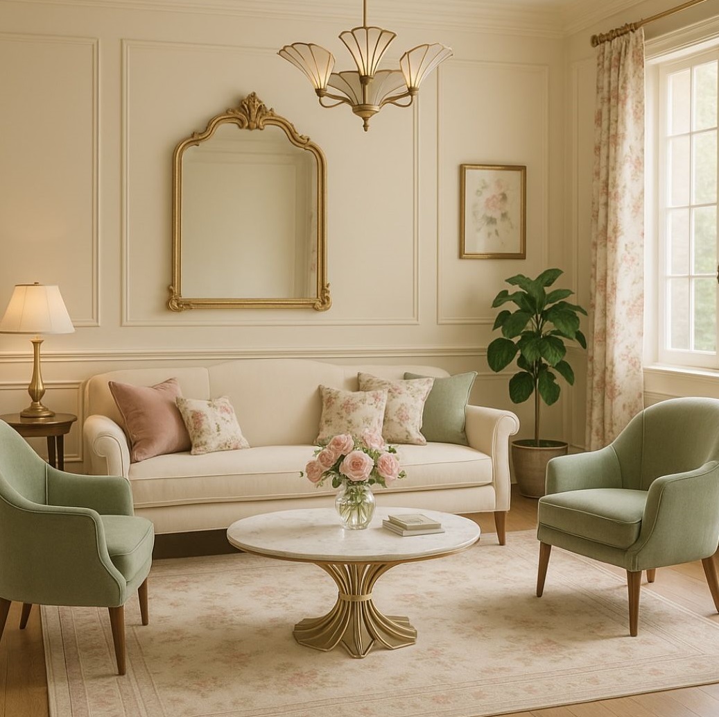 مبل وئ فرش کرم