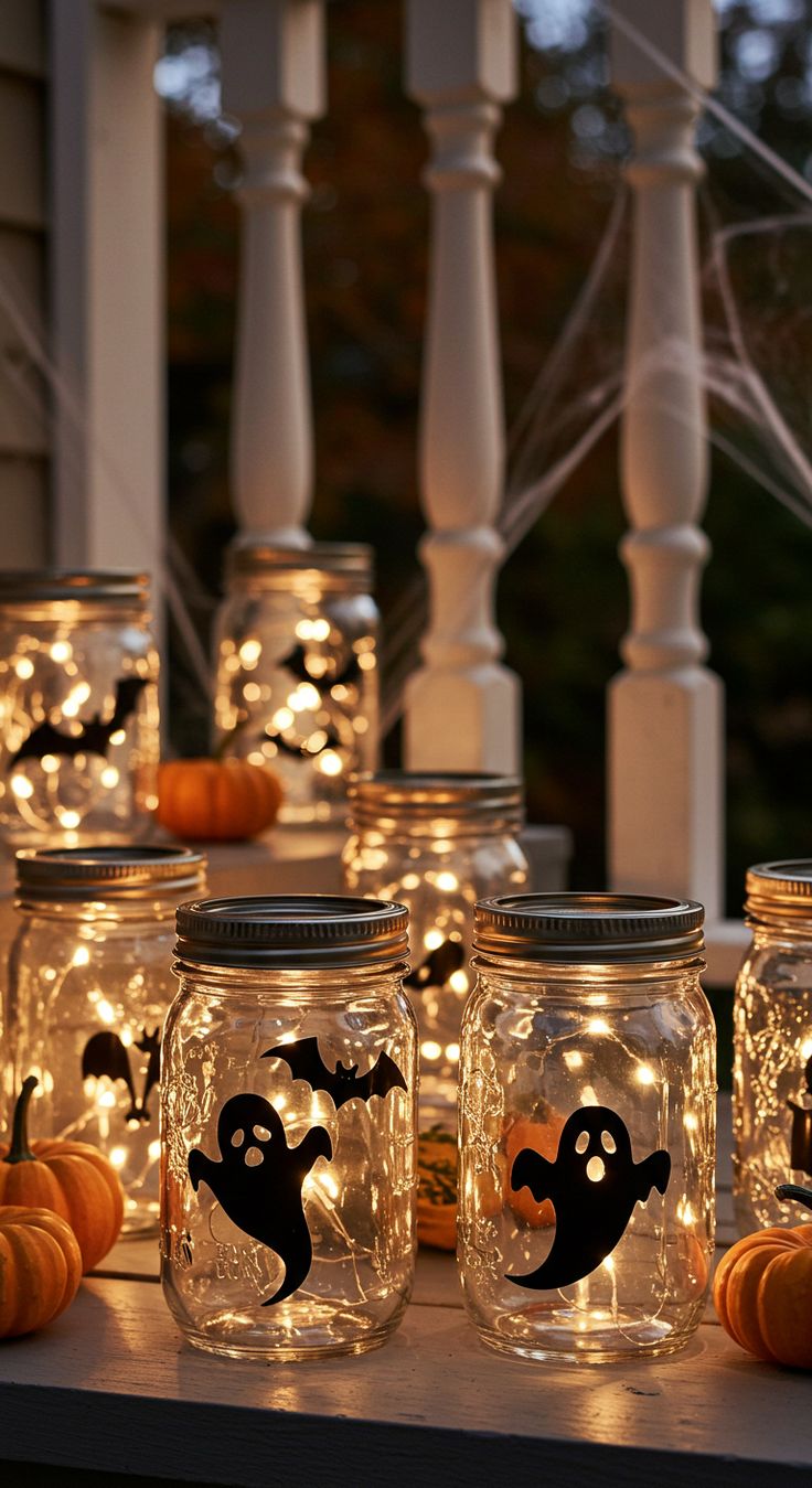 ایده کاردستی هالووین با شیشه 
