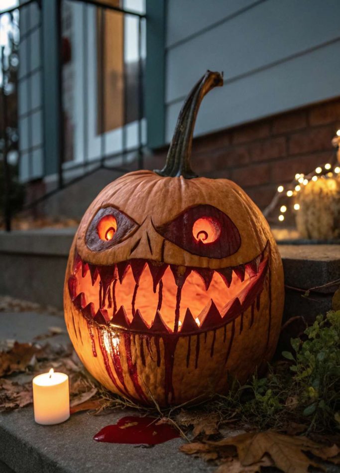 تزیین کدو هالووین