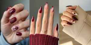 مدل لاک ناخن قرمز زرشکی