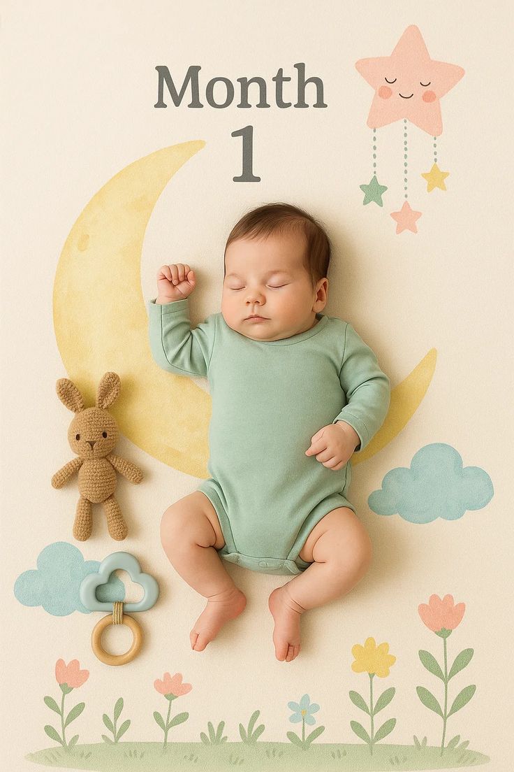 ایده عکس ماهگرد نوزاد در منزل