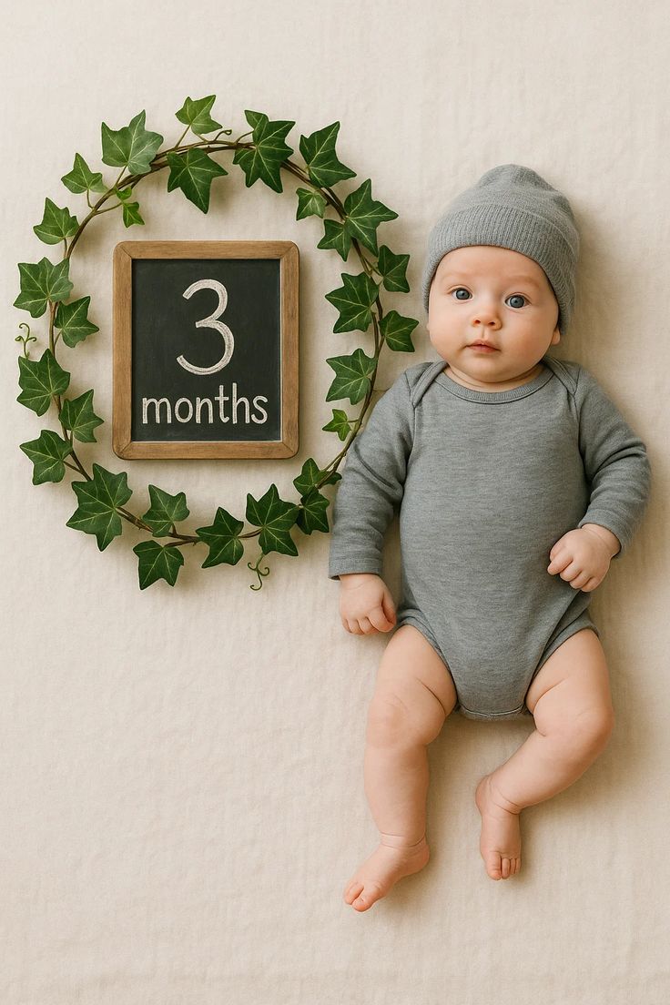 ایده عکس ماهگرد نوزاد در منزل