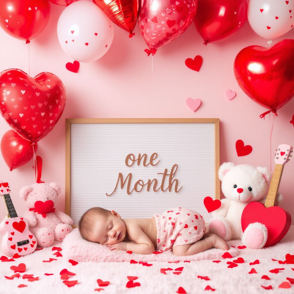 ایده عکس ماهگرد نوزاد در منزل