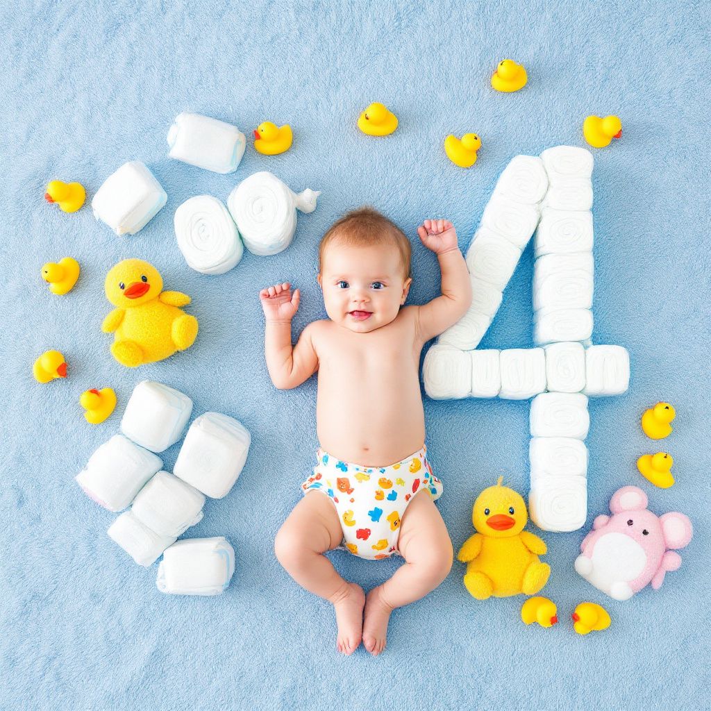 ایده عکس ماهگرد نوزاد در منزل