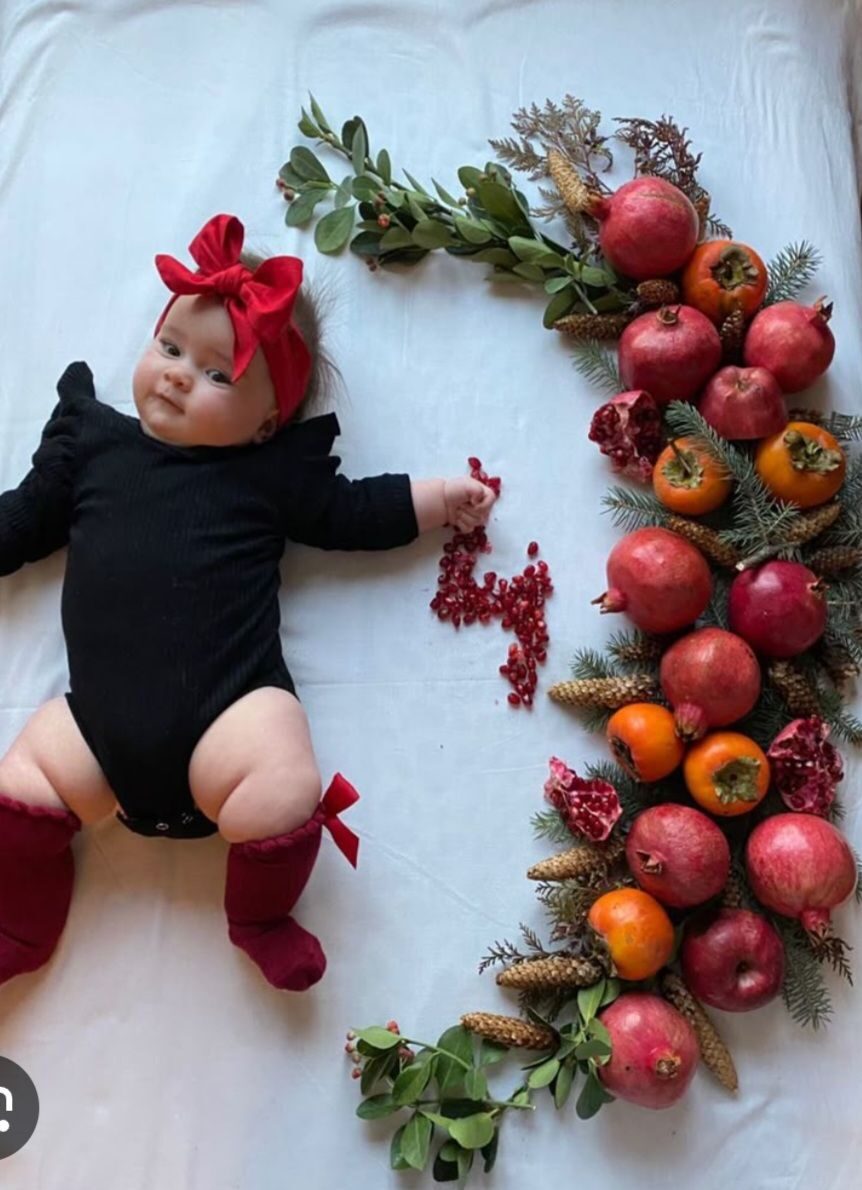 ایده عکس ماهگرد نوزاد در منزل