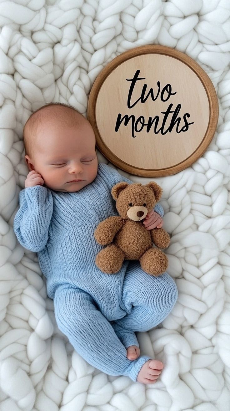 ایده عکس ماهگرد نوزاد در منزل