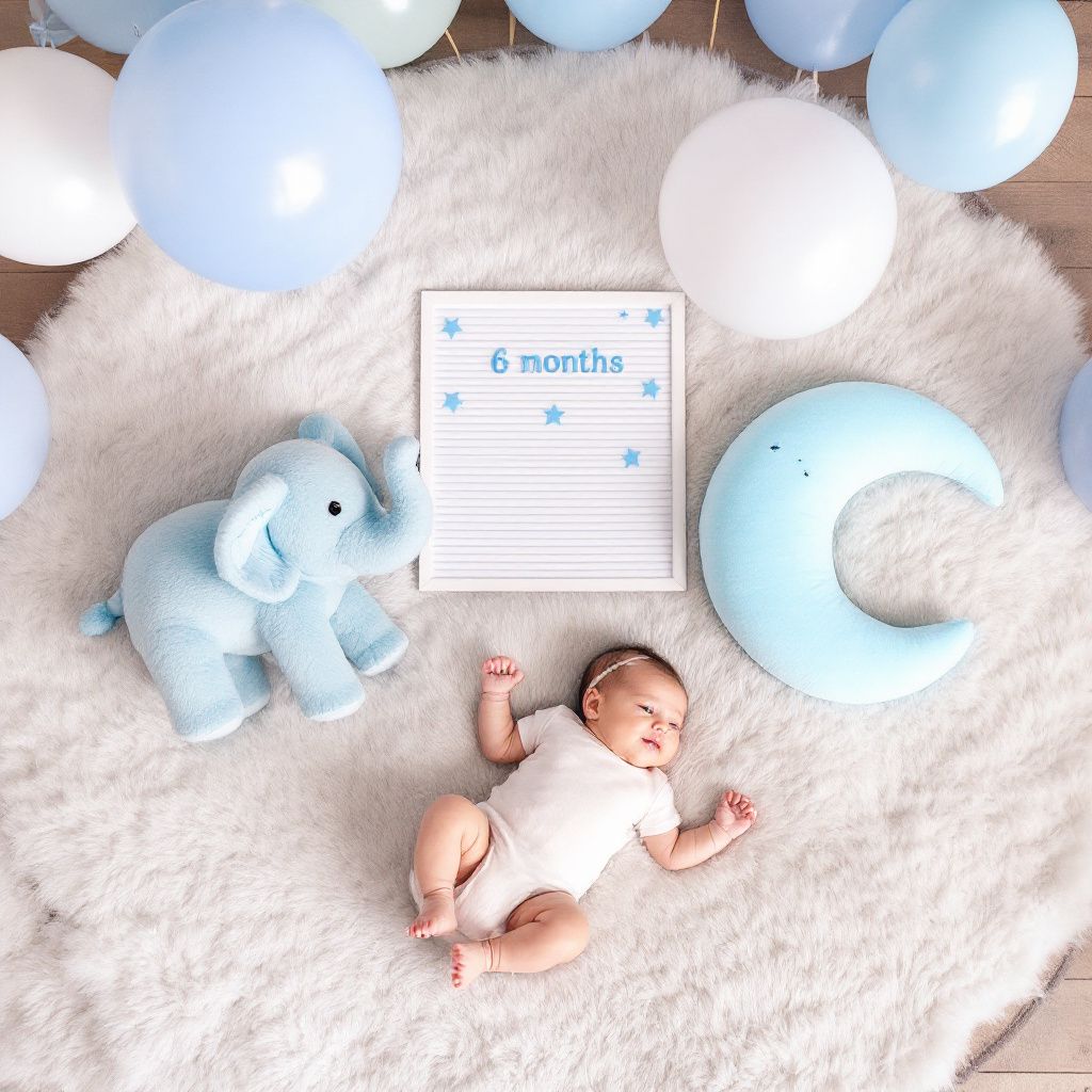 ایده عکس ماهگرد نوزاد در منزل