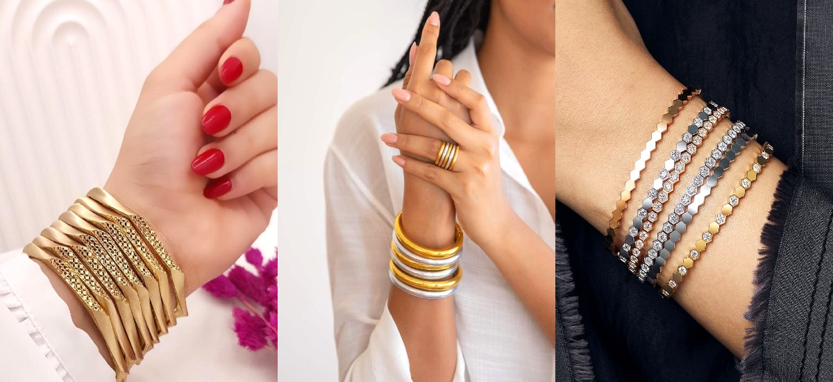 مدل النگو طلا جدید دخترانه کارتیه استخوانی آینه ای