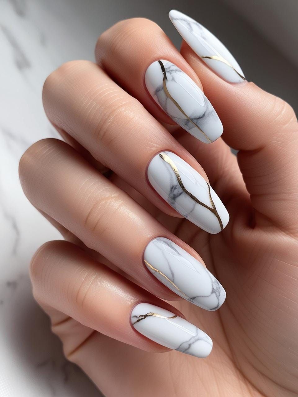 مدل ناخن فرنچ ماربل سفید و رنگی
