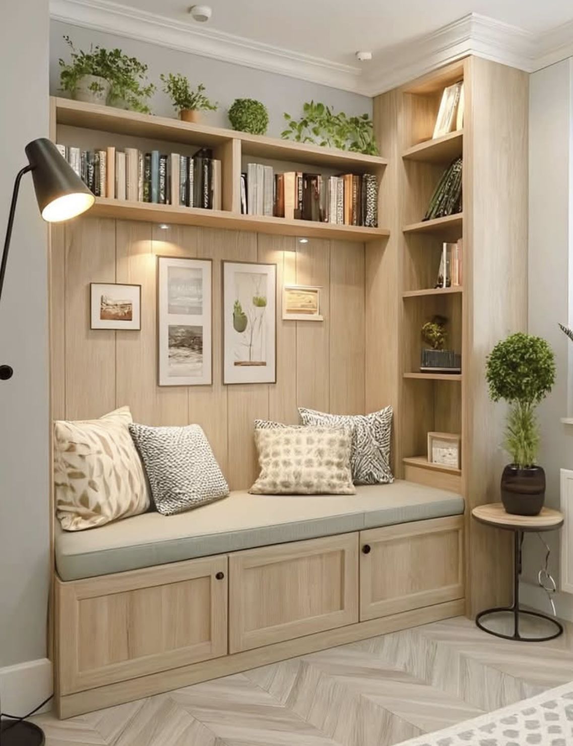 دیزاین دیوار پذیرایی مدرن با چوب