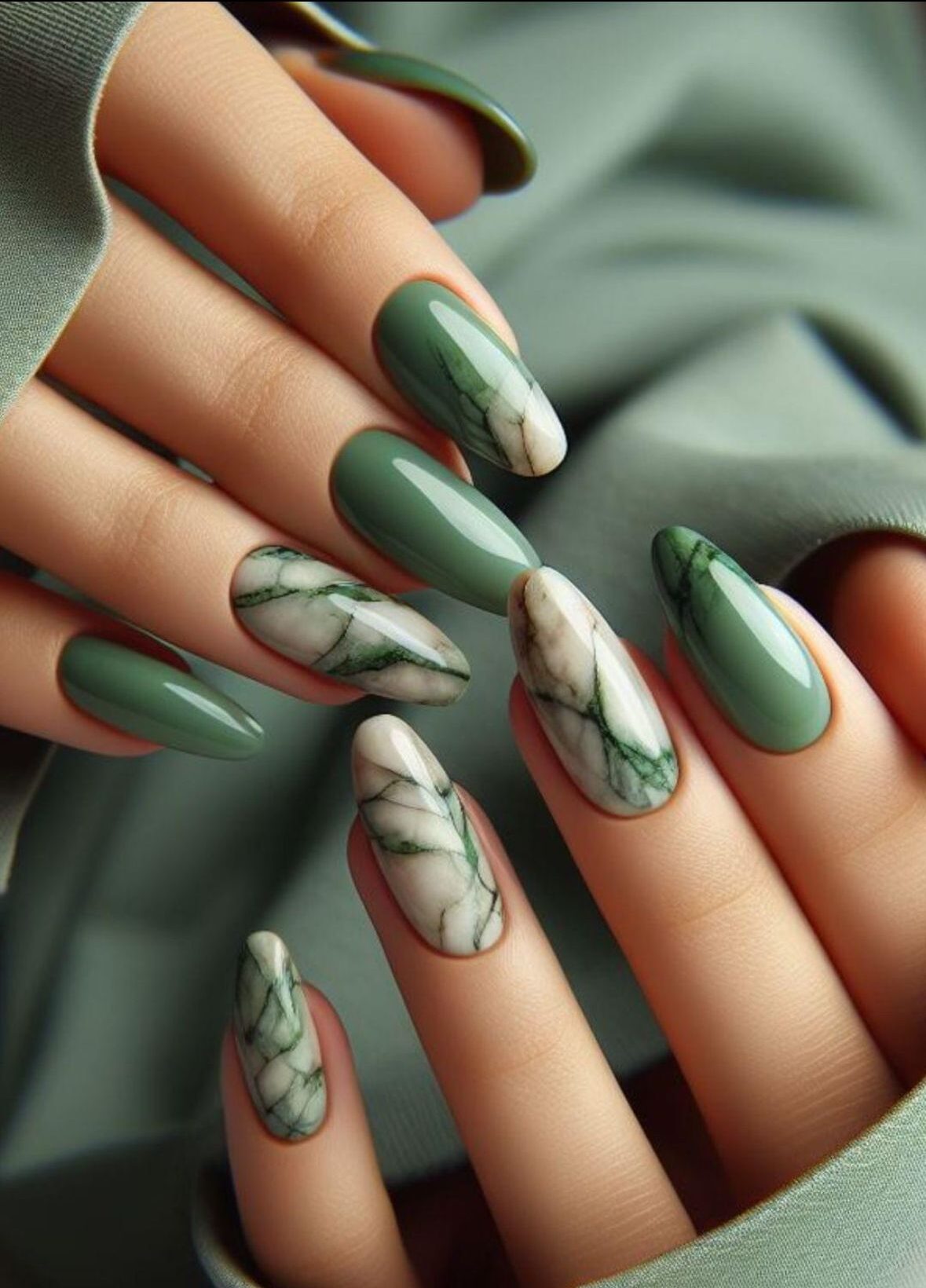 مدل ناخن فرنچ ماربل سفید و رنگی