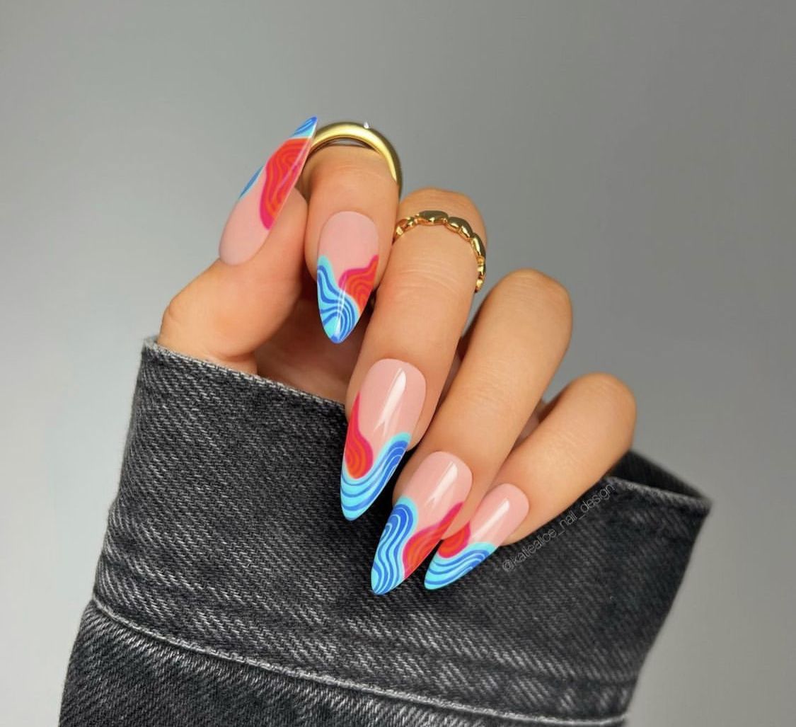 فرنچ ماربل رنگی و سفید