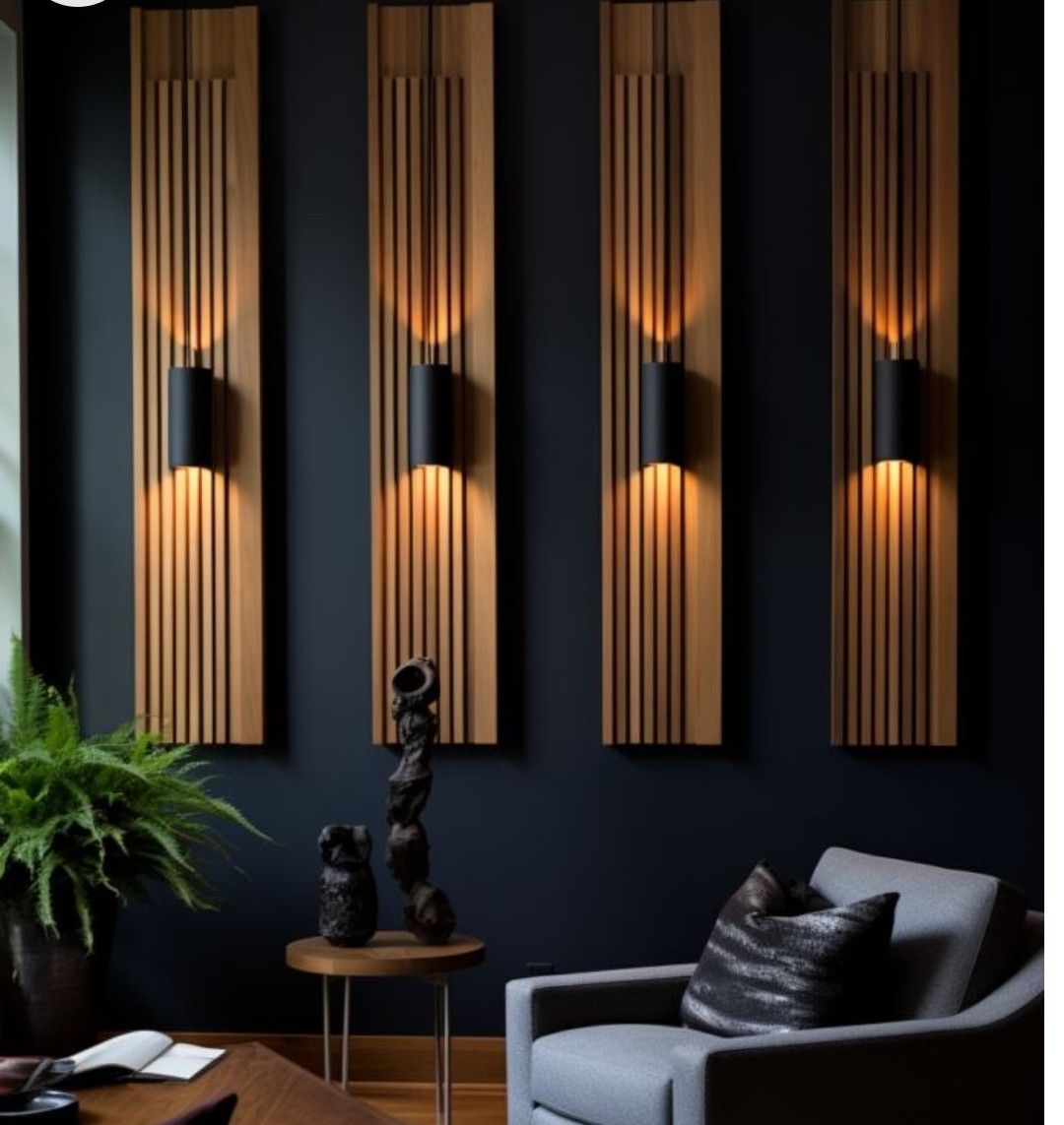 دیزاین دیوار پذیرایی مدرن با چوب