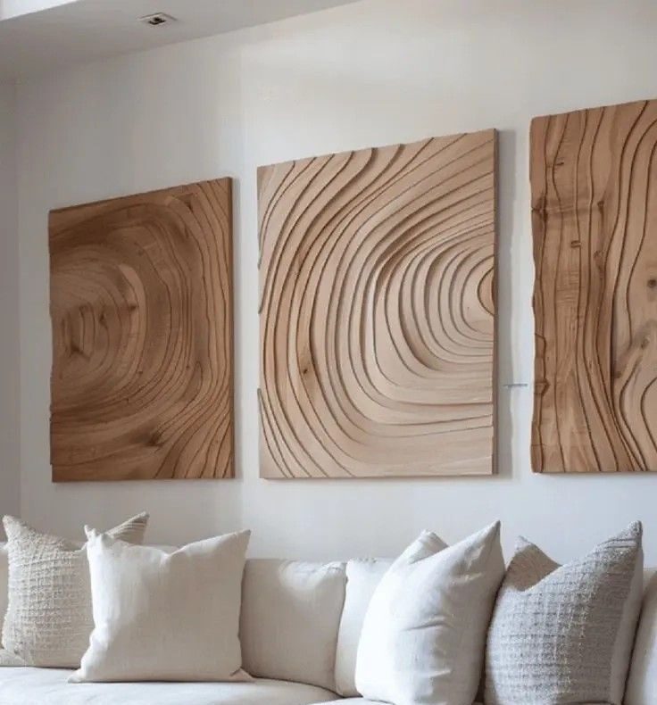 دیزاین دیوار پذیرایی مدرن با چوب