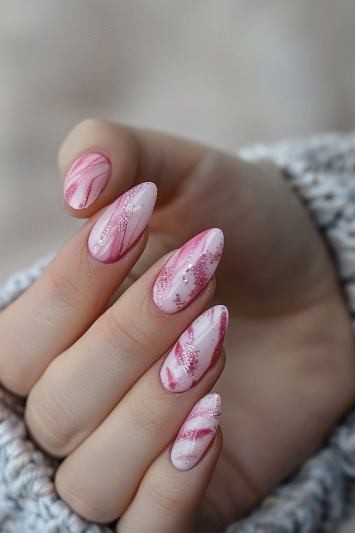 مدل ناخن فرنچ ماربل سفید و رنگی