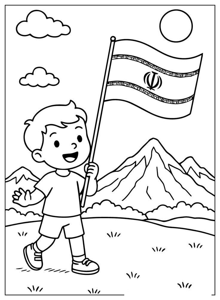 نقاشی روز دانش آموز برای رنگ آمیزی