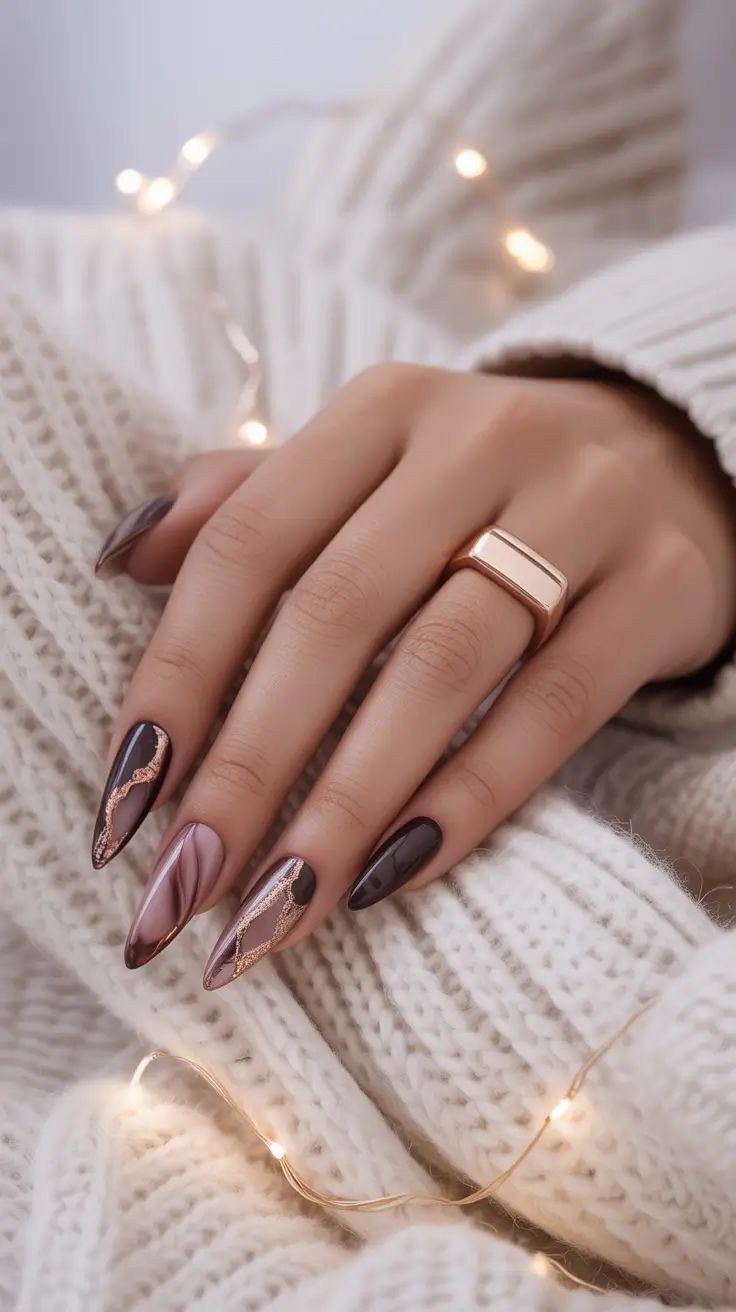 مدل ناخن فرنچ ماربل سفید و رنگی