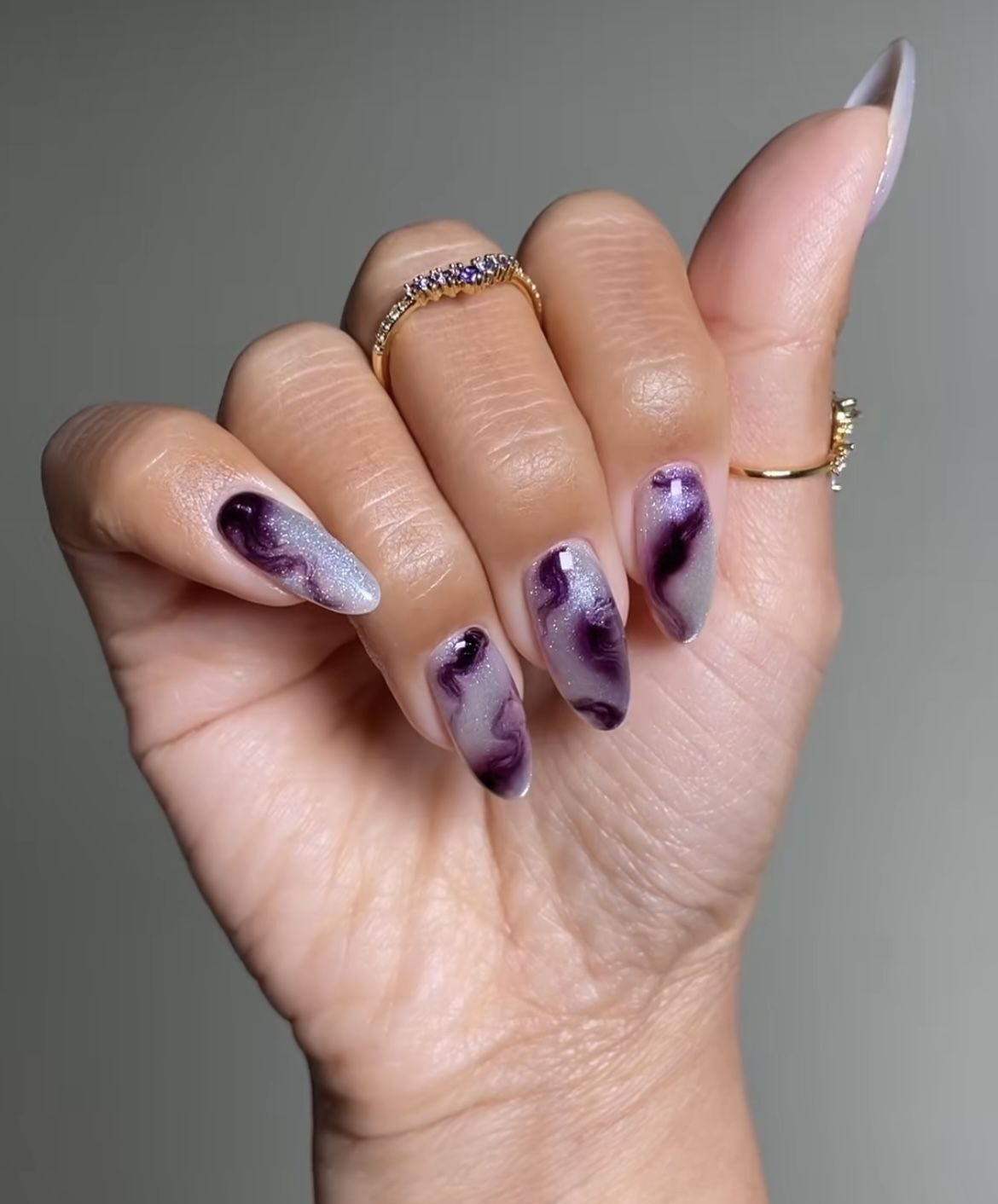 مدل ناخن فرنچ ماربل سفید و رنگی