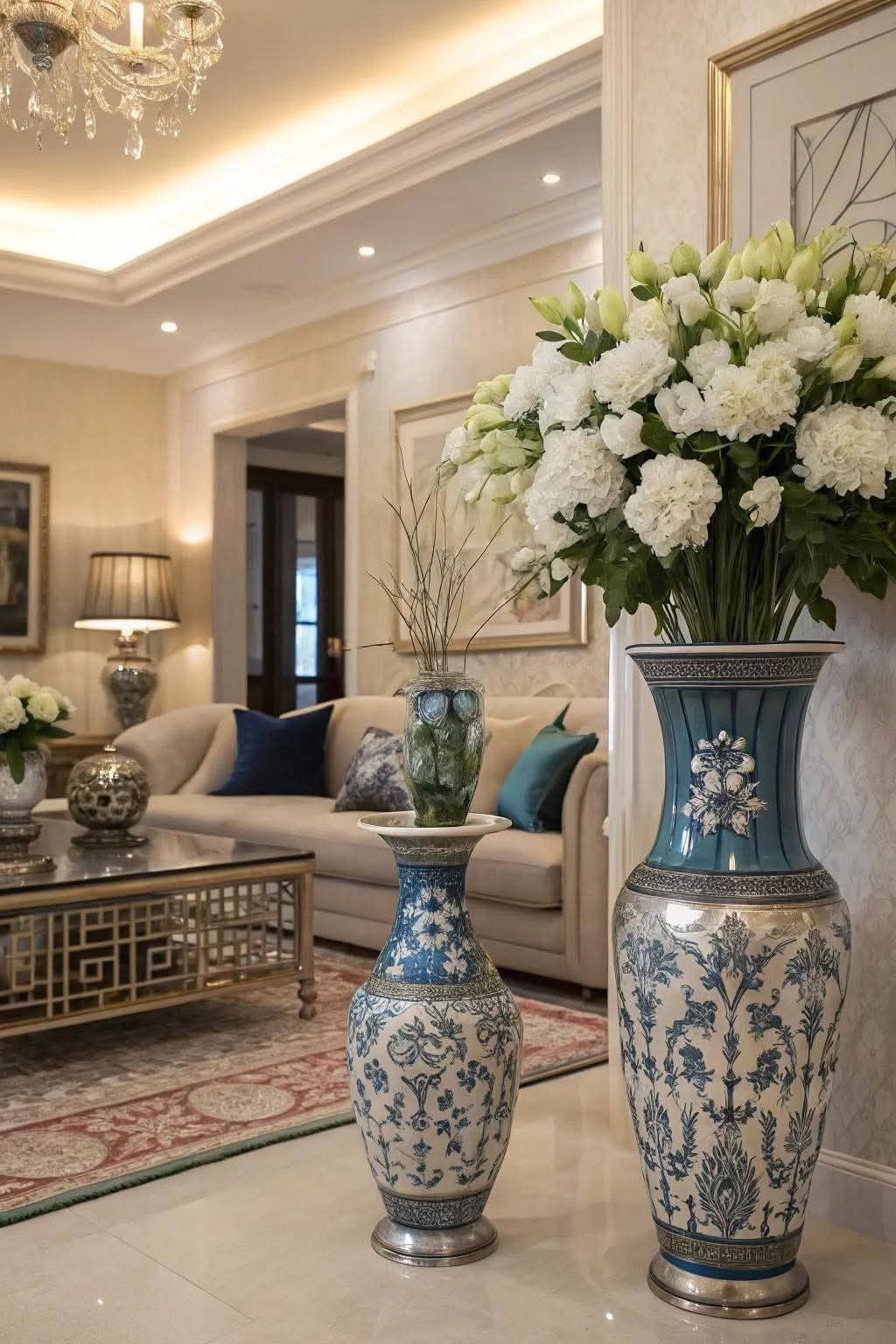 گلدان دکوری بزرگ برای گوشه پذیرایی