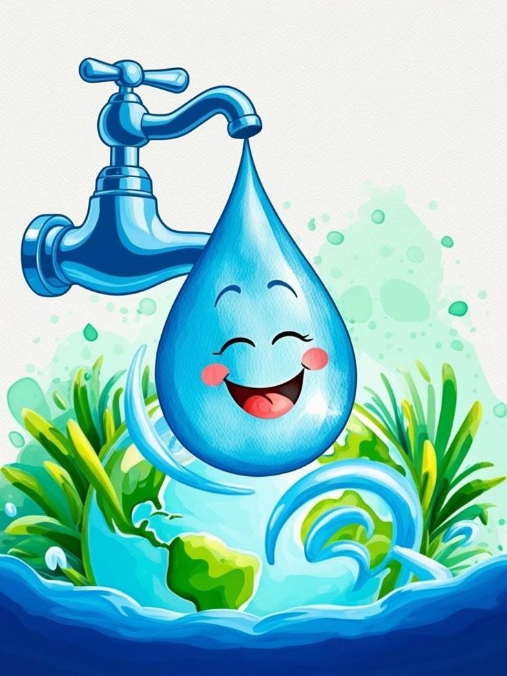 نقاشی قطره آب برای جشن آب