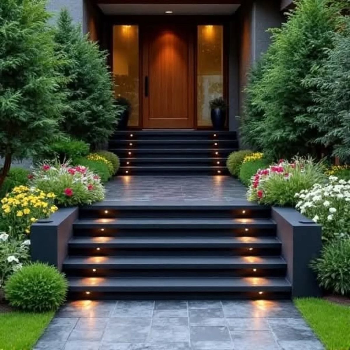 تزیین راه پله ورودی ساختمان