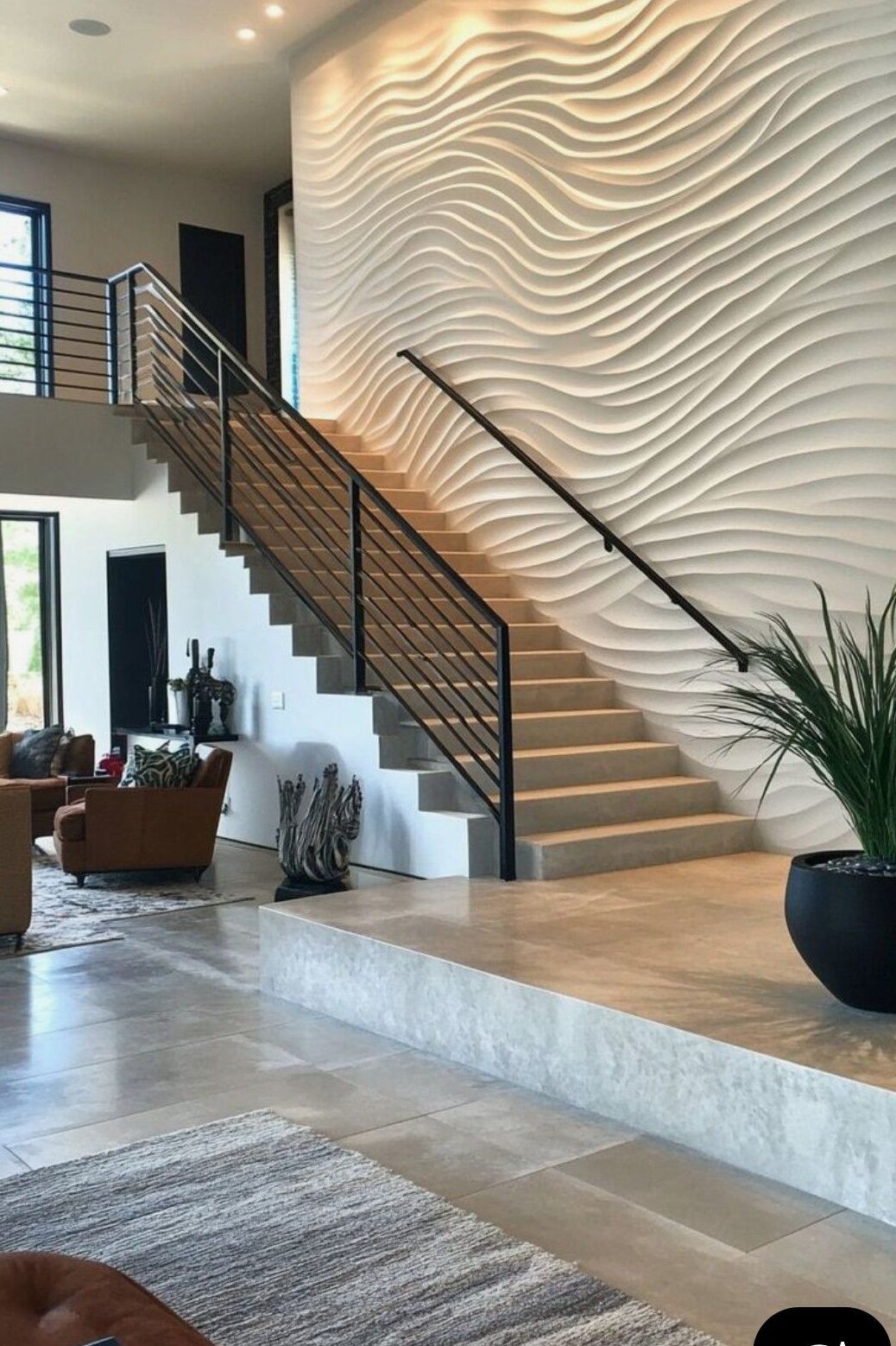 تزیین راه پله ورودی ساختمان