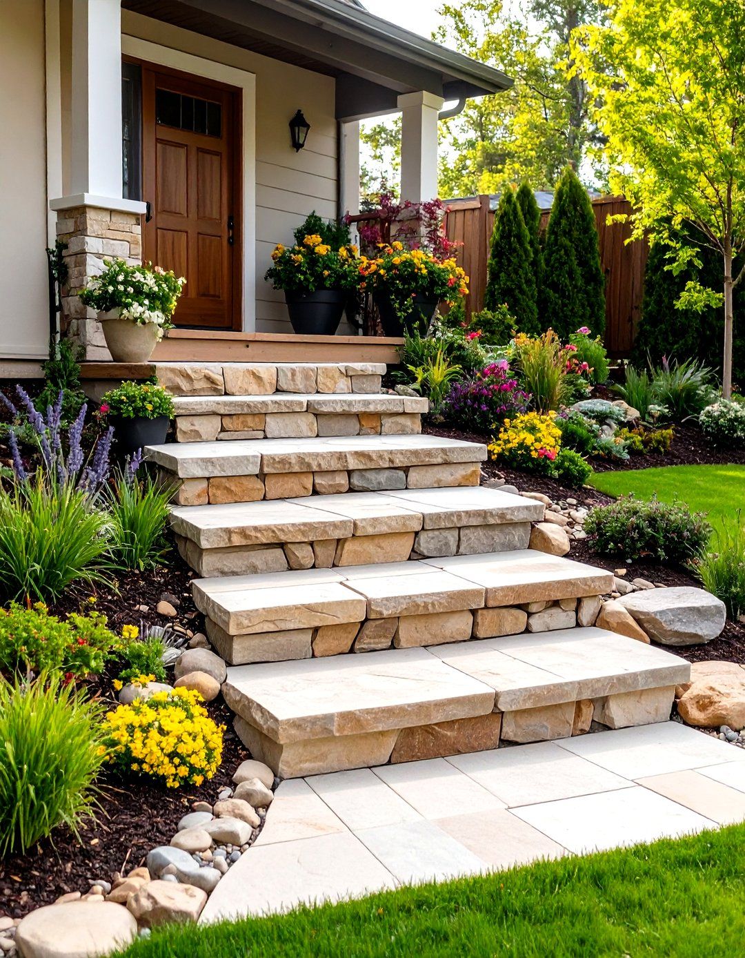 تزیین راه پله ورودی ساختمان