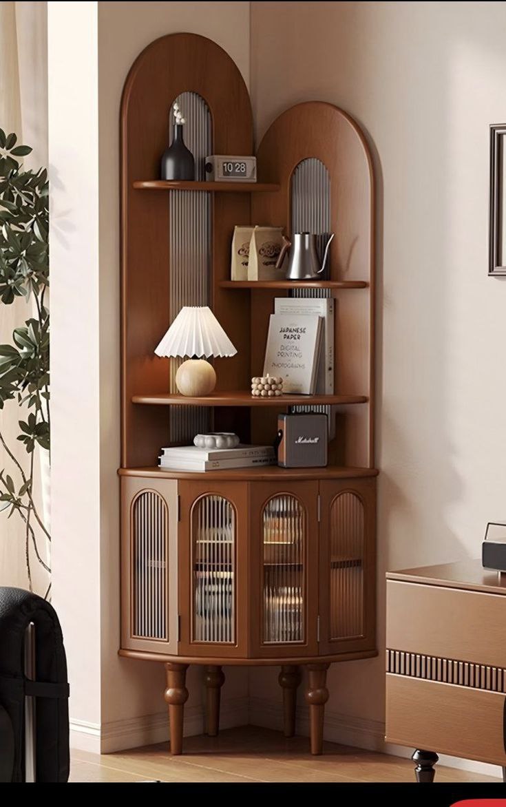 کتابخانه و کمد ویترینی کنج