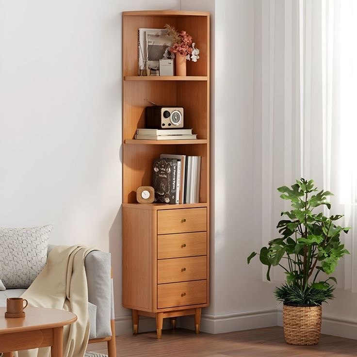 کتابخانه و کمد ویترینی کنج