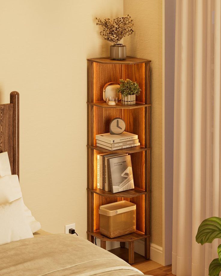 کتابخانه و کمد ویترینی کنج