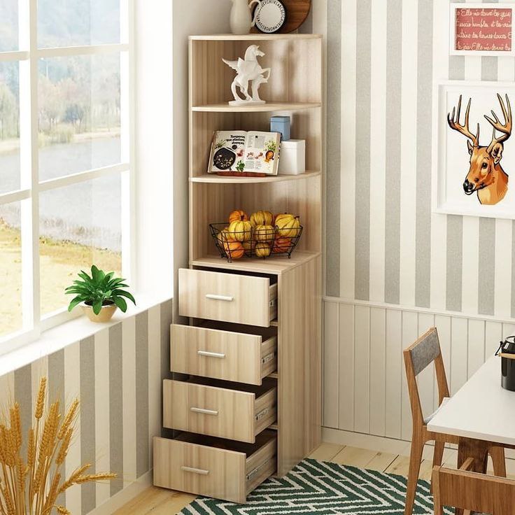 کتابخانه و کمد ویترینی کنج