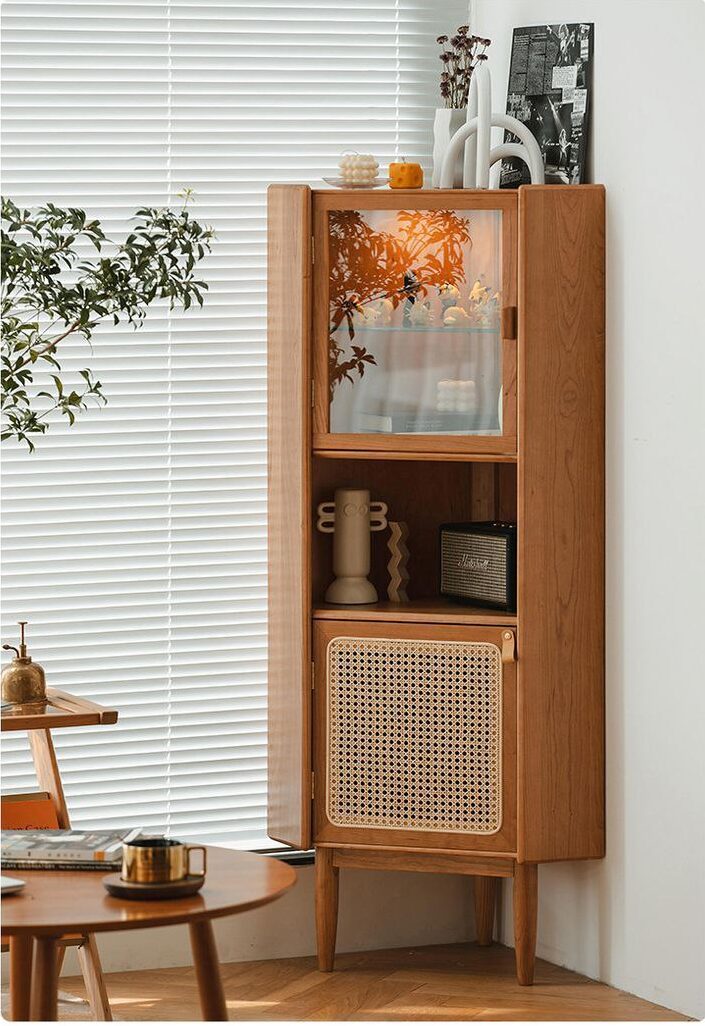 کتابخانه و کمد ویترینی کنج