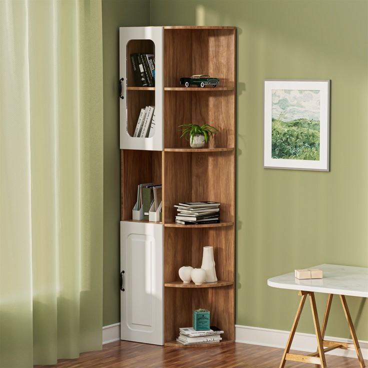 کتابخانه و کمد ویترینی کنج