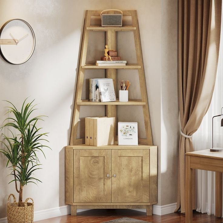 کتابخانه و کمد ویترینی کنج