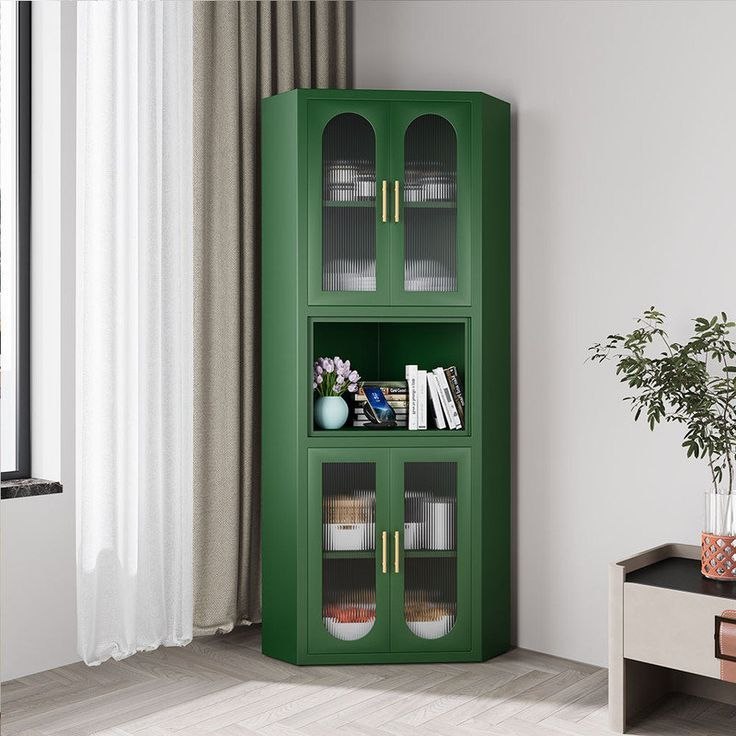 کتابخانه و کمد ویترینی کنج