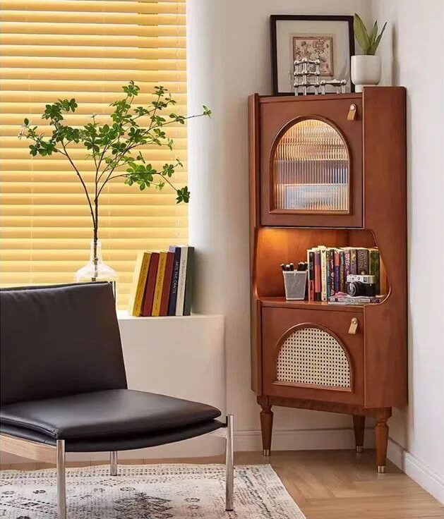 کتابخانه و کمد ویترینی کنج