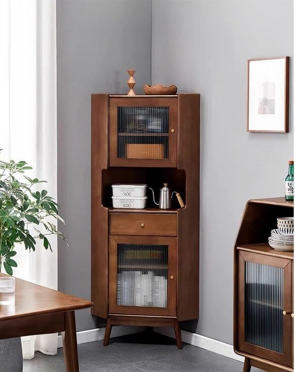 کتابخانه و کمد ویترینی کنج