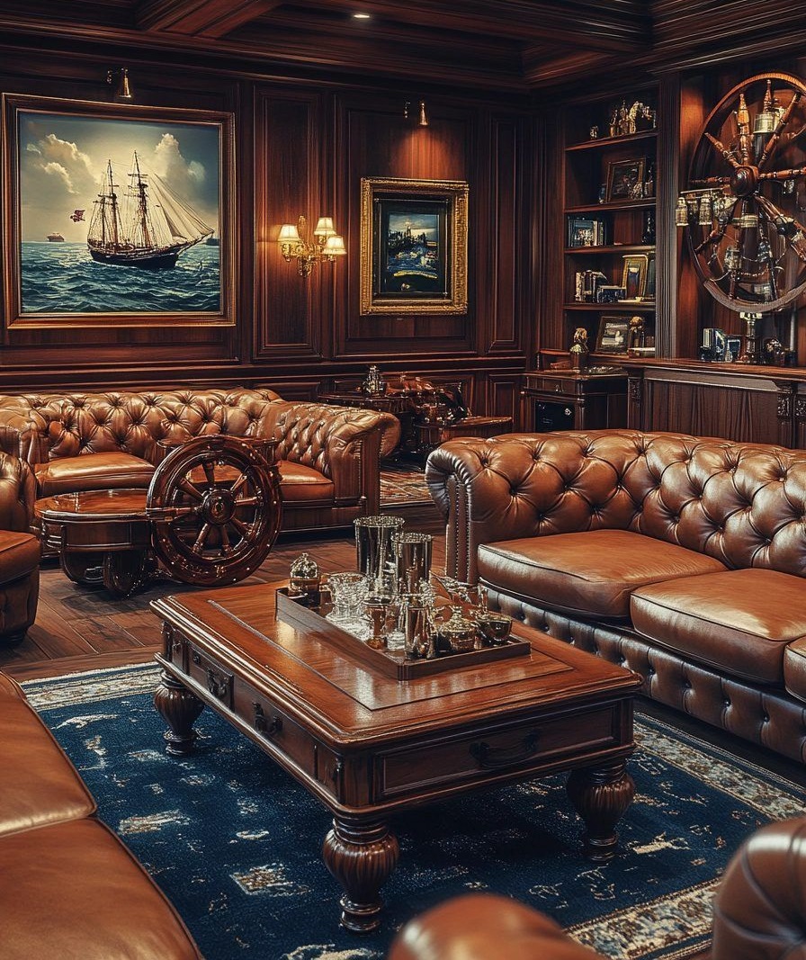 مبل قهوه ای و فرش