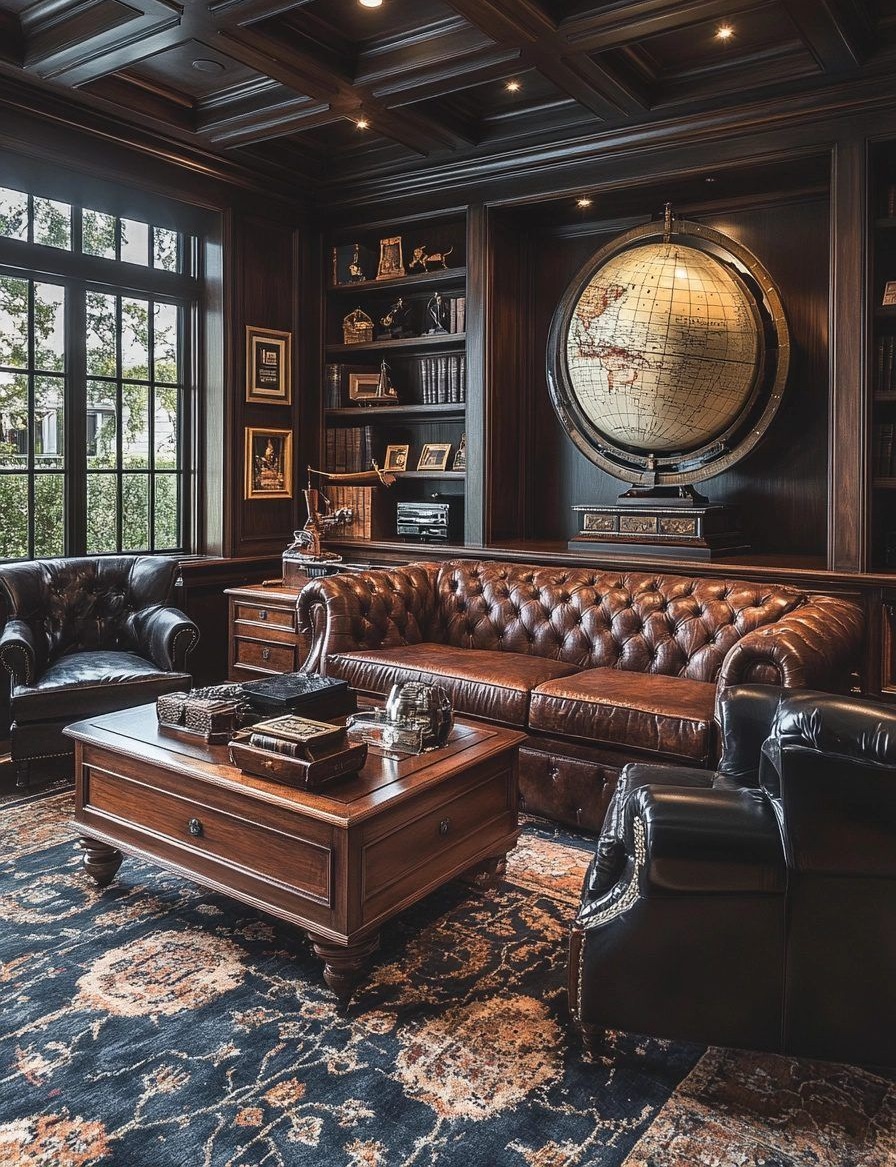 مبل قهوه ای و فرش