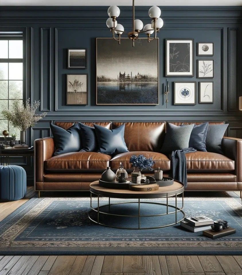 مبل قهوه ای و فرش