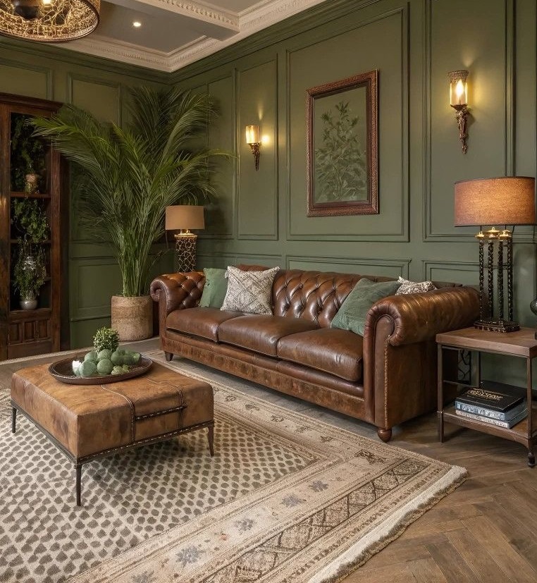 مبل قهوه ای و فرش