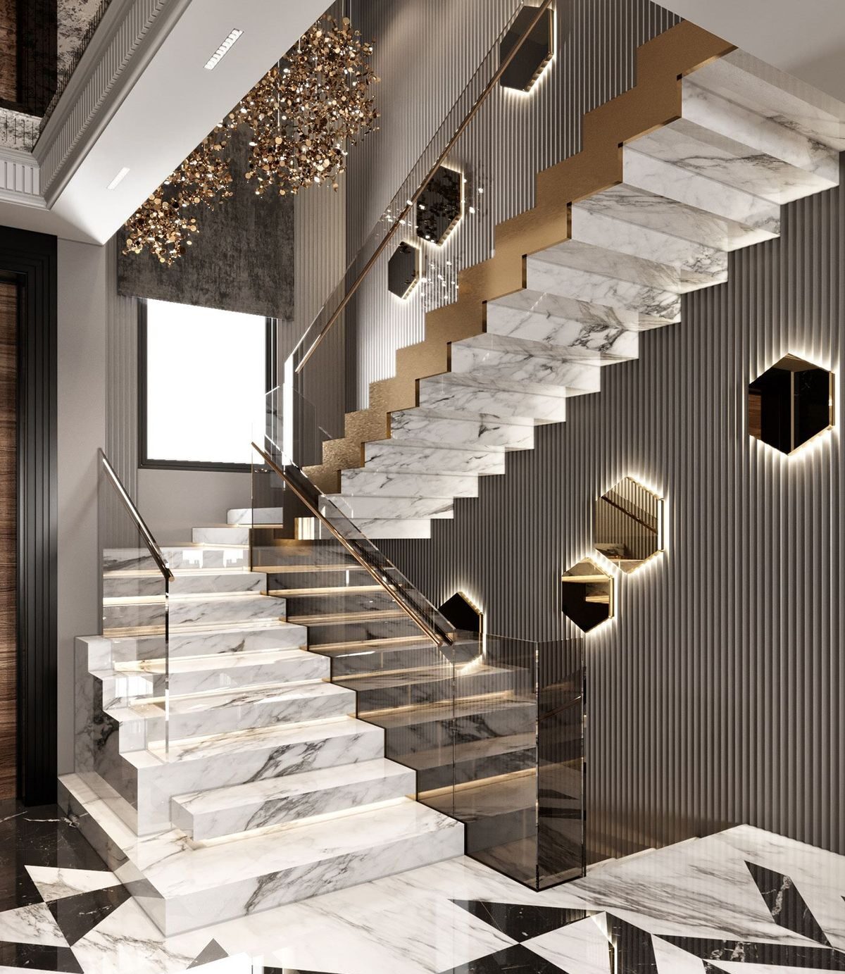 دیزاین دیوار راه پله