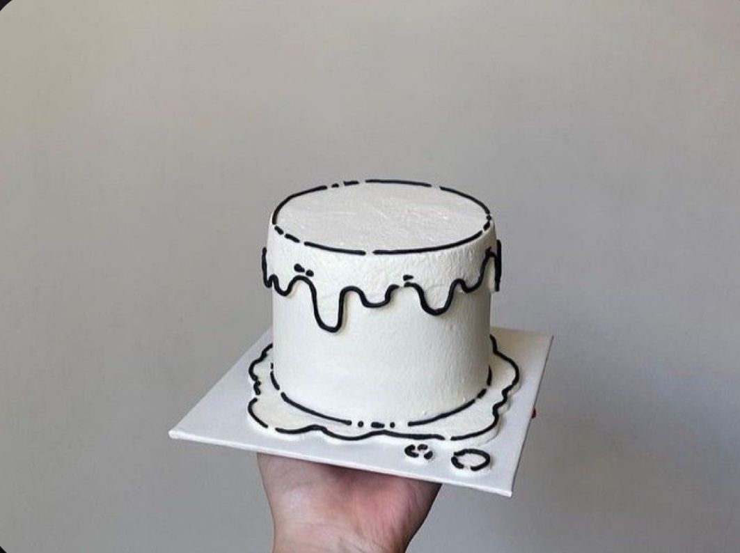 کیک تولد سیاه و سفید