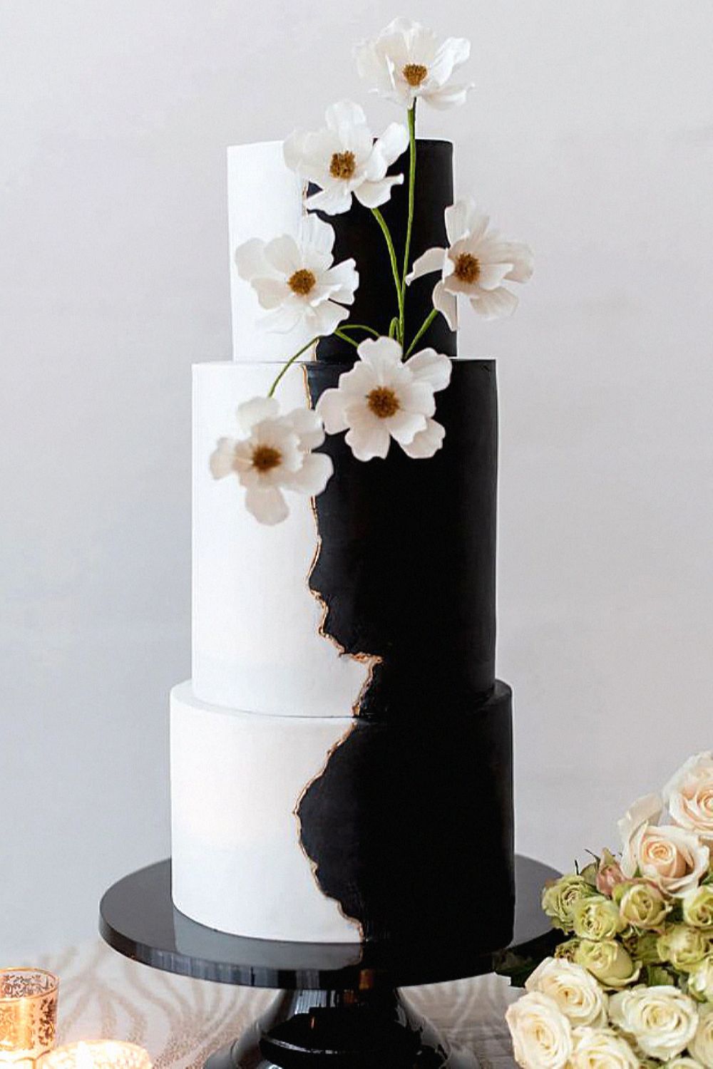 کیک تولد سیاه و سفید