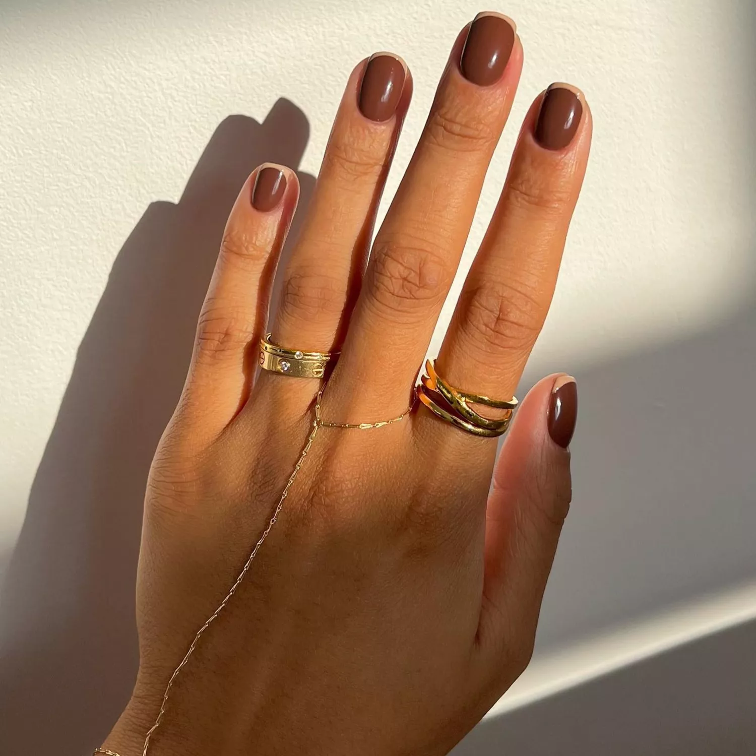 مدل ناخن فرنچ قهوه ای